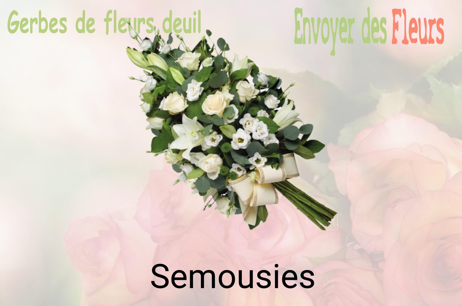 Gerbe de fleurs de deuil livrée à Semousies